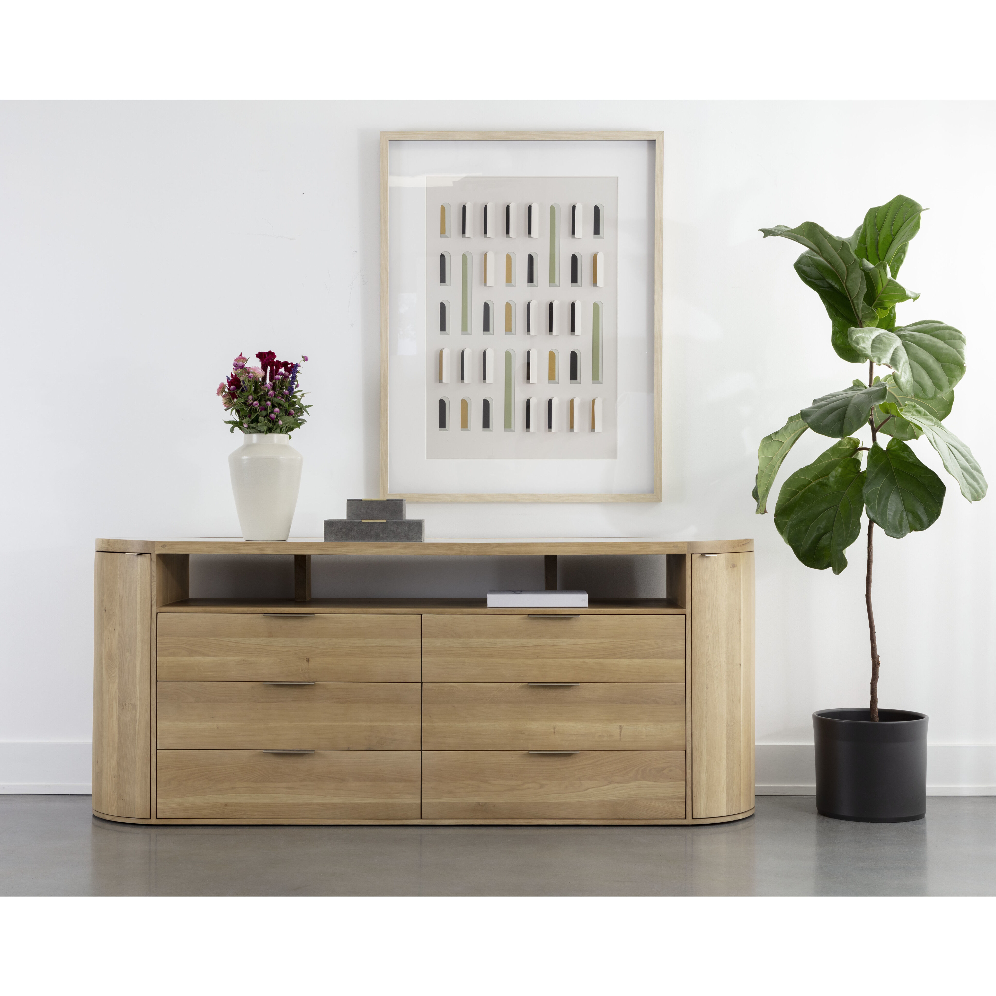 Stella 83 X 23 inch White / Natural Sideboard